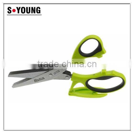 61018 new style 5 blades Kitchen craft scissors herb scissor with support rack