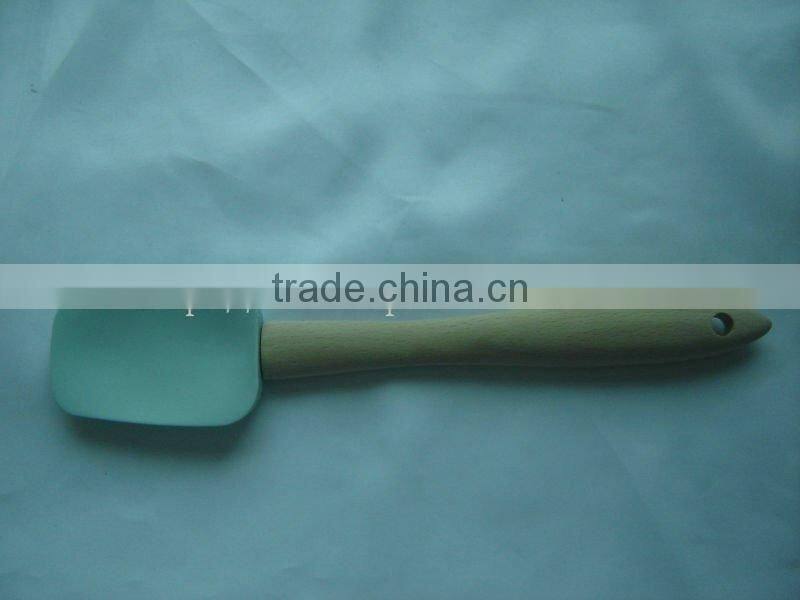Silicone spatula with wooden handle, kitchenware, utensils