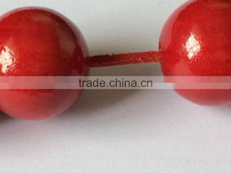 21pcs Wooden Pearl Sexy Poland Jewelry Charming Red Lady Bead Chain Big Red Bead Necklace 85cm