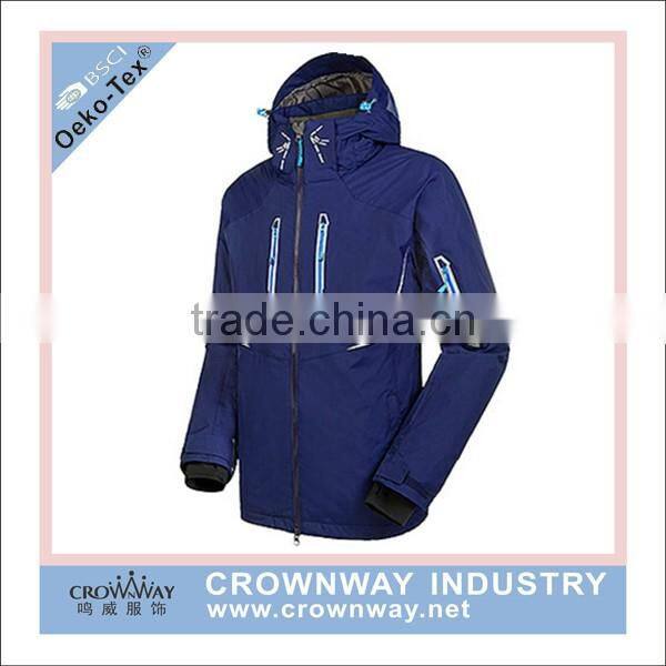 men custom outdoor wear snow jacket ski jacket with reflective printing