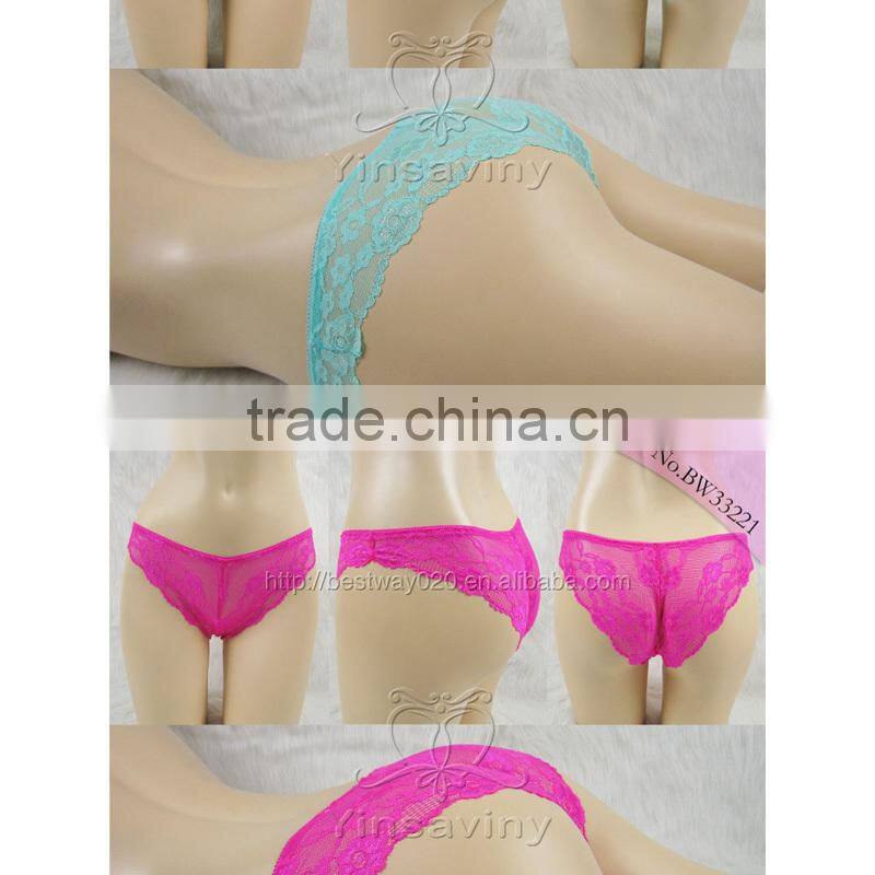 12 colorful sexy transparent full lace girls bikini for wholesale 3 optional sizes S M L sexy lace bikini panties