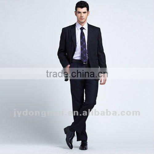 100%wool mens classic suit navy