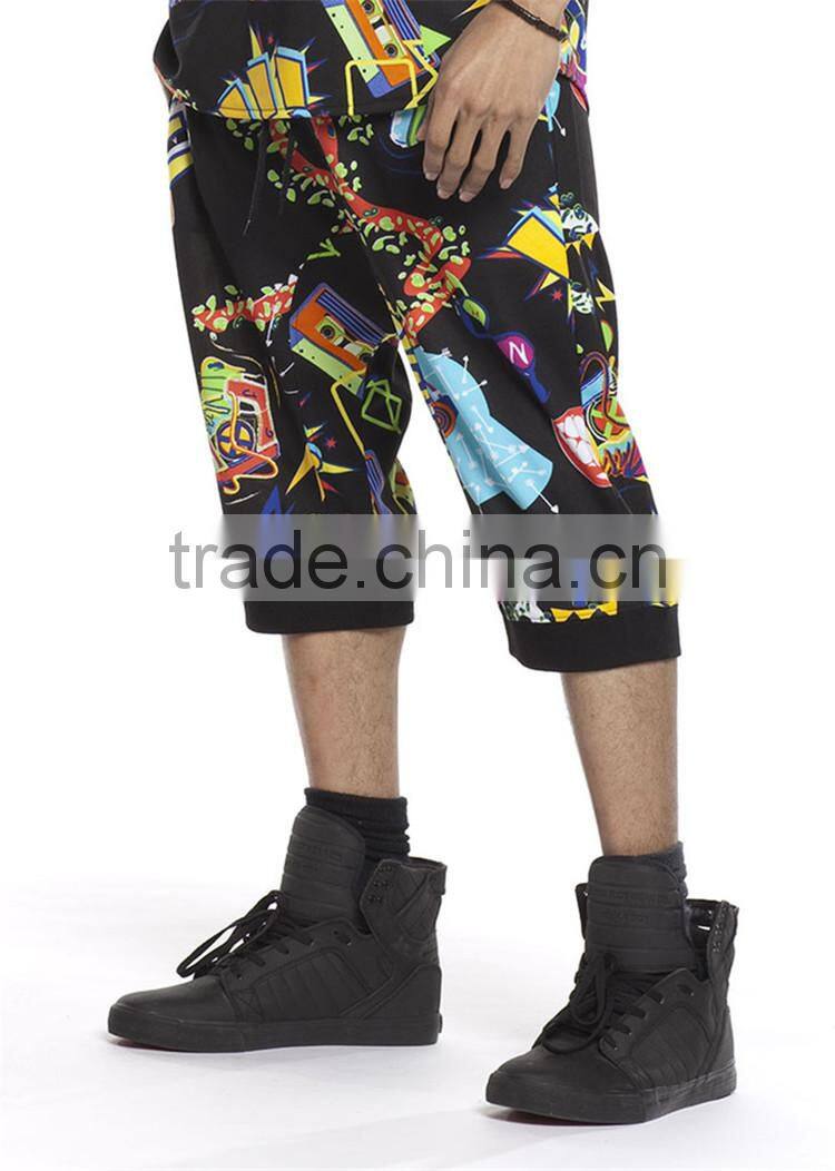 Mens wholesale casual printed jogger shorts