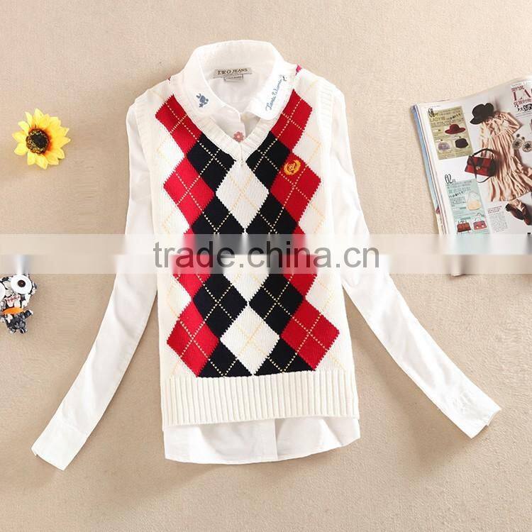 Child sweater as school v-neck uniformv pullover sweater