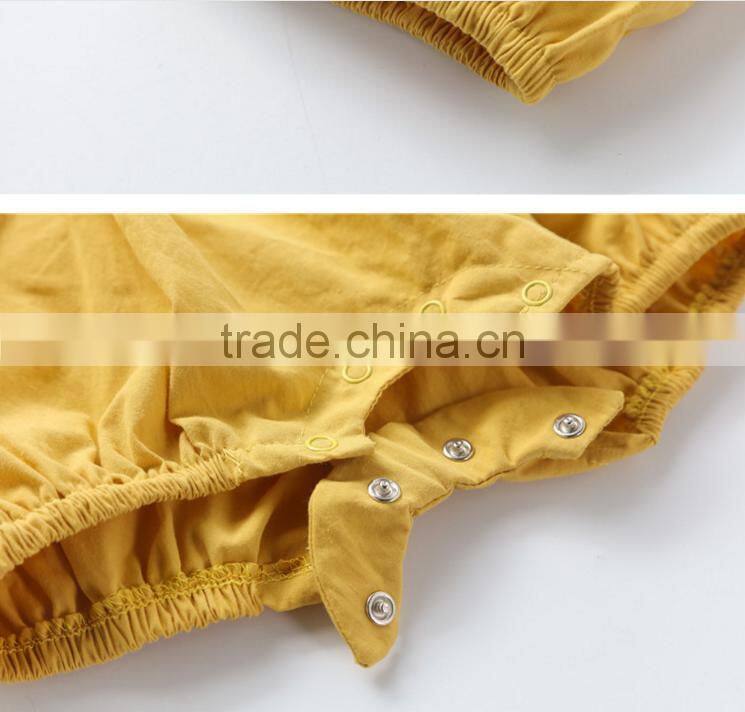 Mustard Solid Color Plus Size Harem Romper Toddler Baby Clothes Wholesale