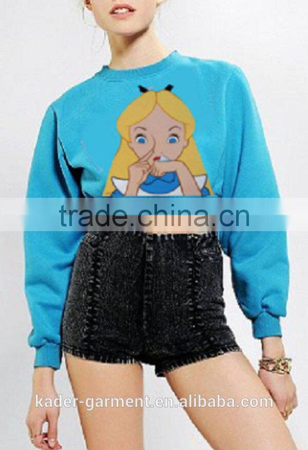 Spring Sweatshirt Womens Sweatshirt with Crop and Crew neck