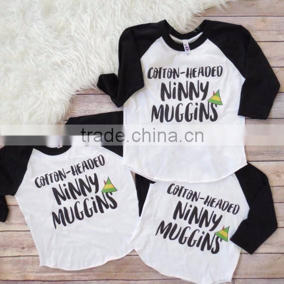 wholesale children's boutique clothing long sleeve contrast color t-shirt with letter printing 2016 autumn kid clothes