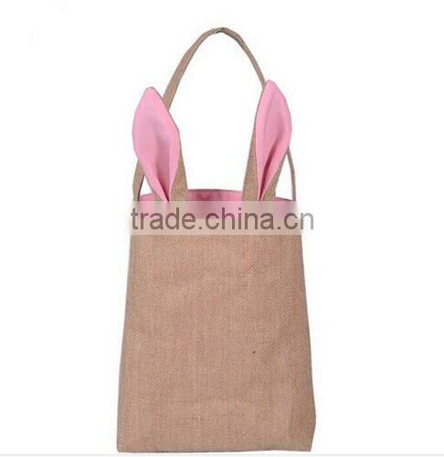 Wholesale monogrammed Easter bucket Easter basket Easter Burlap Bunny Basket picnic basket 2016 spring easter bag