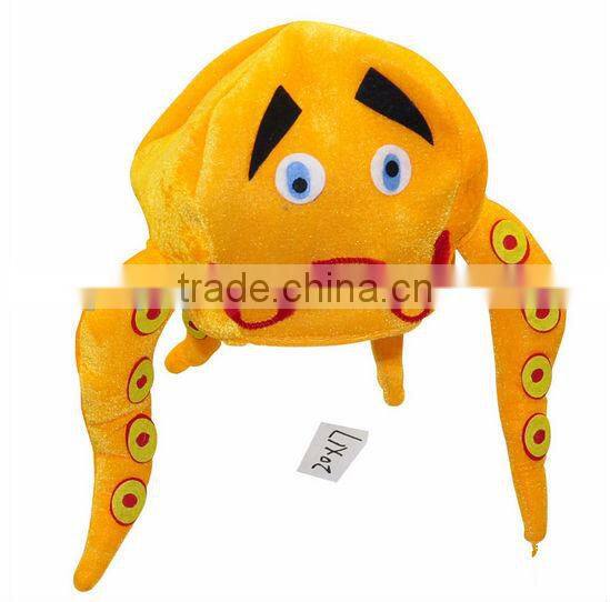 comb plush material octopus hat/party hat/carnival hat