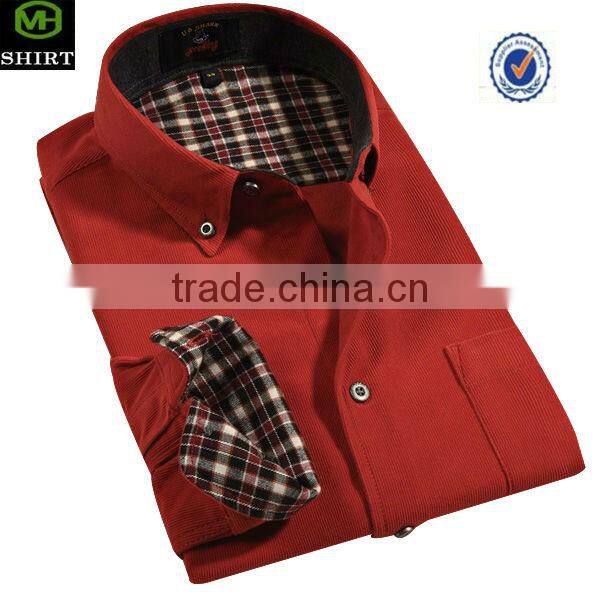2016 new thick warm mens heavy cotton corduroy shirt