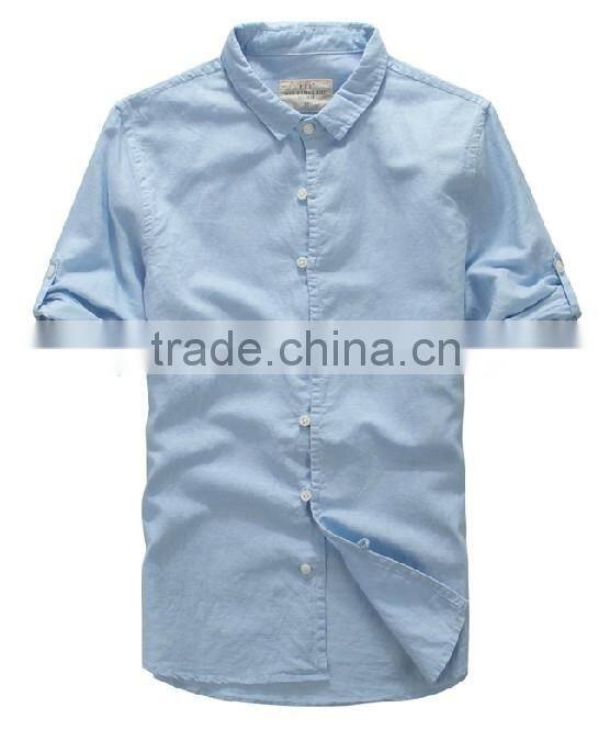 latest casual shirt design solid color sleeve tags long sleeve linen shirt