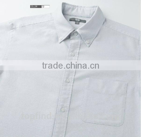 Fashion plain color long sleeve linen shirt for man