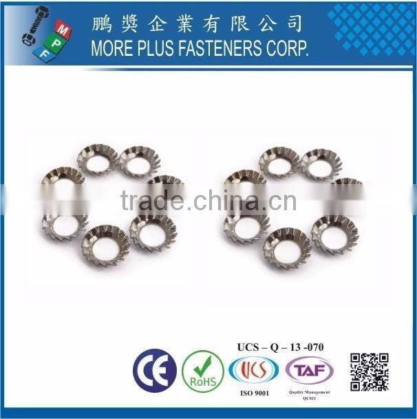 Taiwan Stainless Steel 18-8 Copper Brass Aluminum Tooth Lock Washer Type Of Lock Washers Star Lock Washer