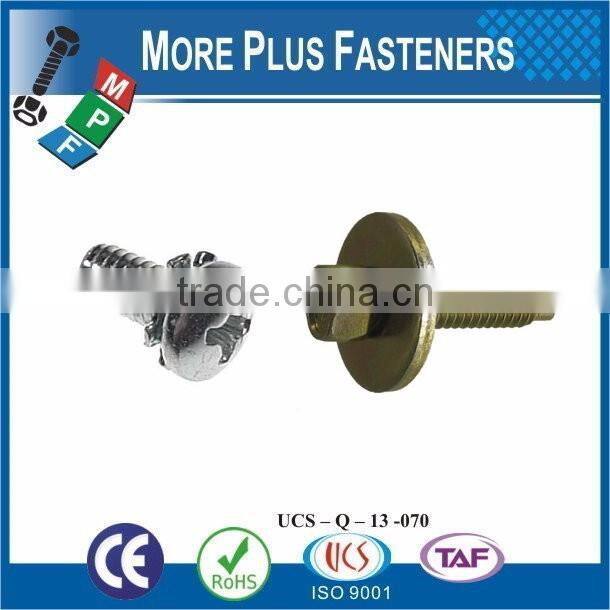 Taiwan M3 M12 M4-0.7 x 35mm DIN 7985 Phillips Drive Pan Head Grade A2 Stainless Steel Machine Screw with Hex Double Lock Washer