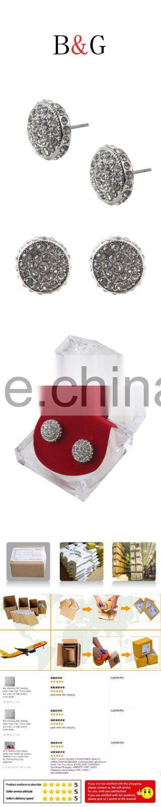 Customized Unisex 925 Sterling Silver Round Heavy Cartilage Hiphop Earrings Studs Jewelry Wholesale
