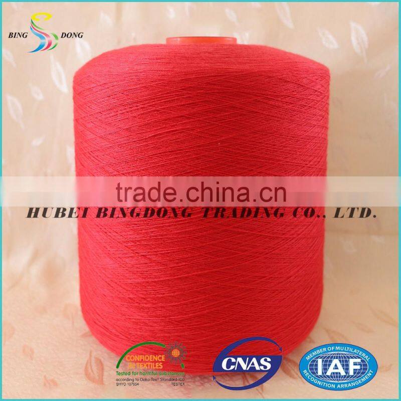 45/2 water dyed red 100% polyester spun yarn for sewing