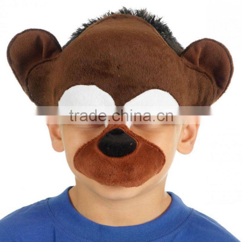 Brown Face Cover Plush Monkey Mask
