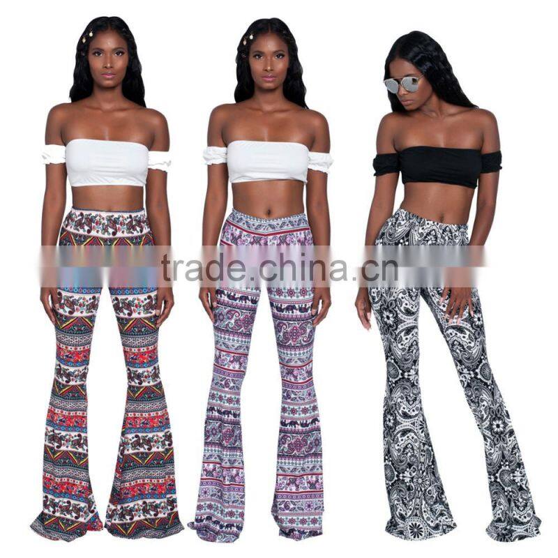 orange printed y bell bottomed pants /22 color xayn tie dye wide legging flare trousers pants / fancy women pantes