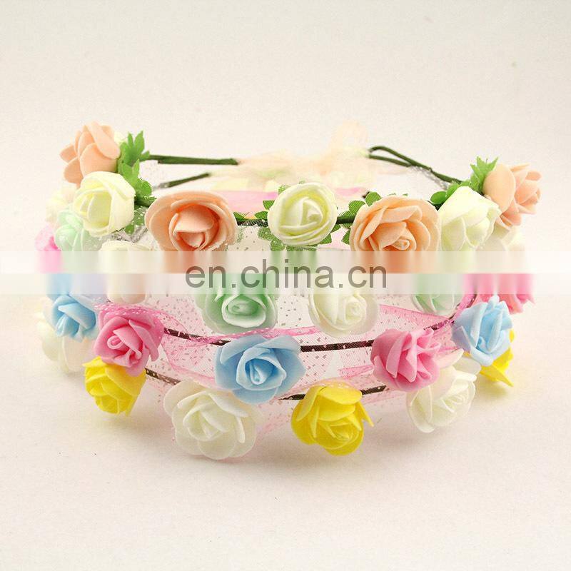 FG-0013 wholesale bridal wedding artificial wicker flower garland/ flower head wreath