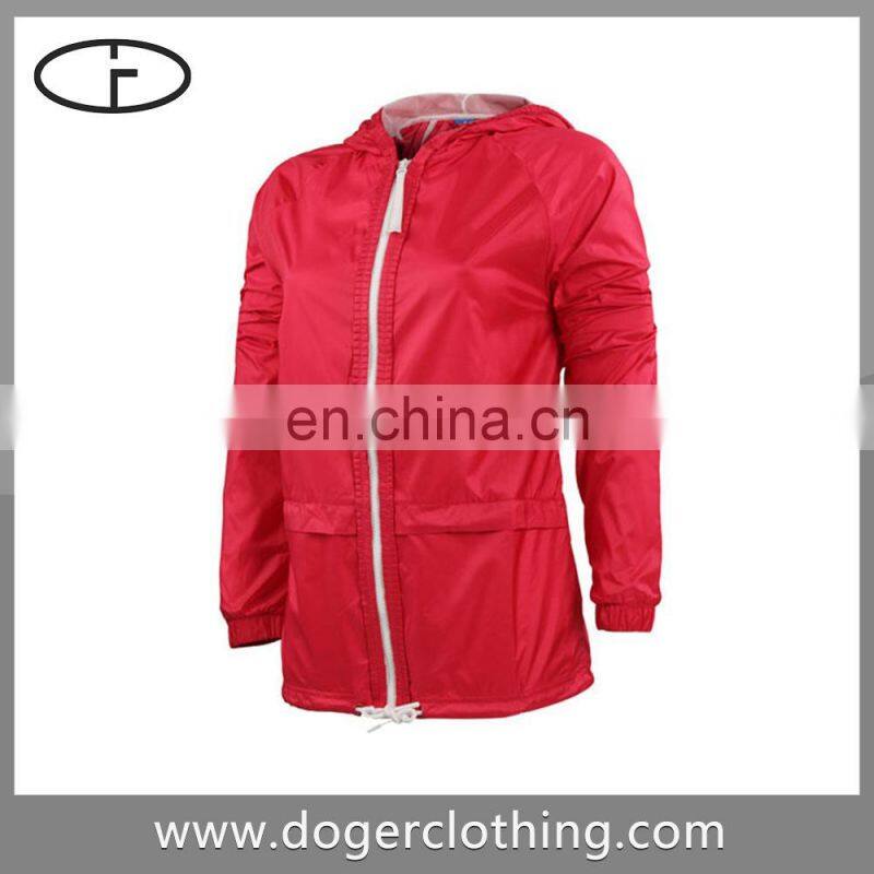 High quality color long sleeve hooded woman jacket 2016