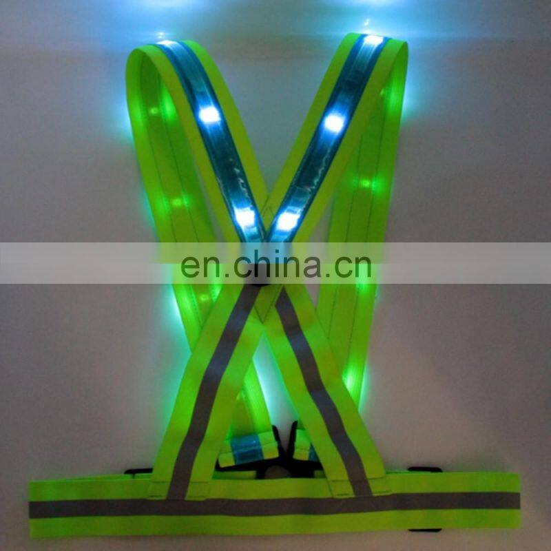 NEW led safety vest green safety vest flashing led safety vest