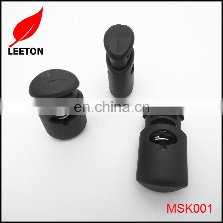 Factory supply black spring plastic rope stopper