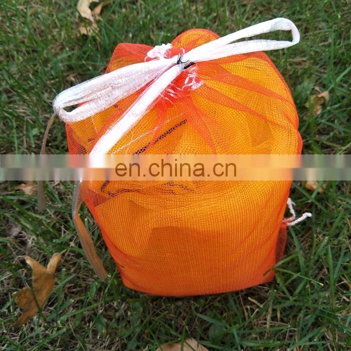polyethylene small garlic mesh bags packing 40 kg with drawstring
