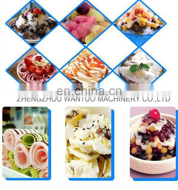 Commercial stainless steel Double flat round pans fry roll ice cream machine for sale
