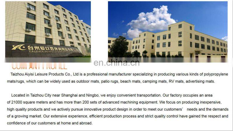 plastic (pp) foldable straw beach mat with inflatable pillow