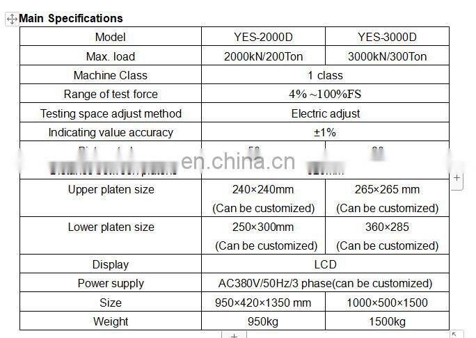 YES-2000D 2000KN Digital Brick Cement Concrete Compressive Strength Testing Machine