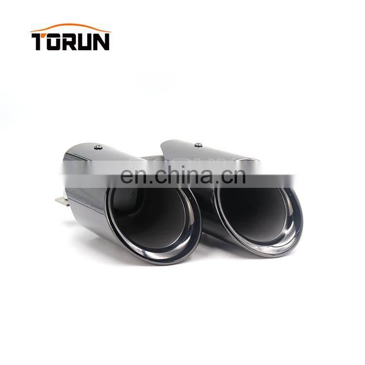 New style Universal carbon fibre chrome exhaust tip for porsche 14-16 Macan Round Chroming Black