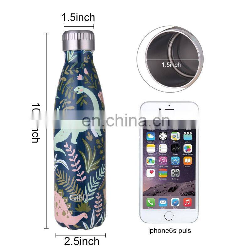 Eco Friendly 500ml Sports Double Wall Insulated Vacuum Drink Cola Shaped Metal Stainless Steel Water Bottles with Custom Logo