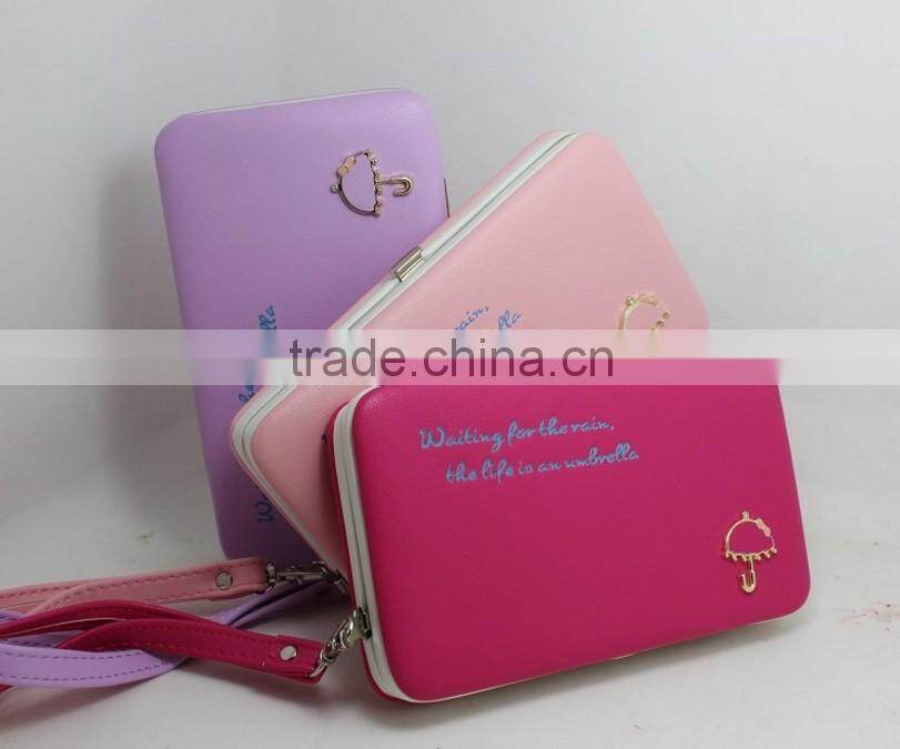 Multicolor Handbag decorated with Umbrella PU Material Pu Leather Mix color Type clutch