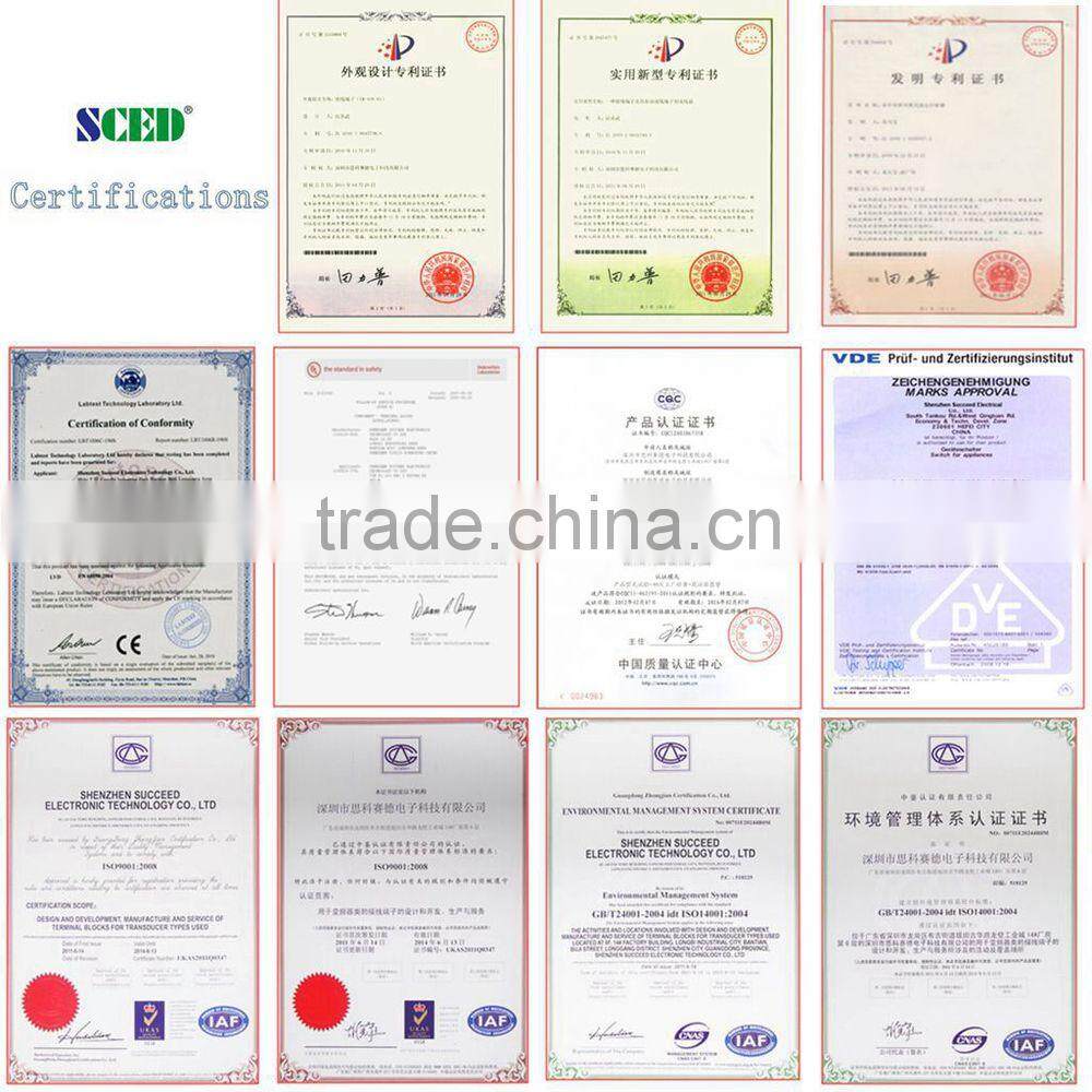 12.7mm spacing PBT brass Conduction Board feed through terminal blocks