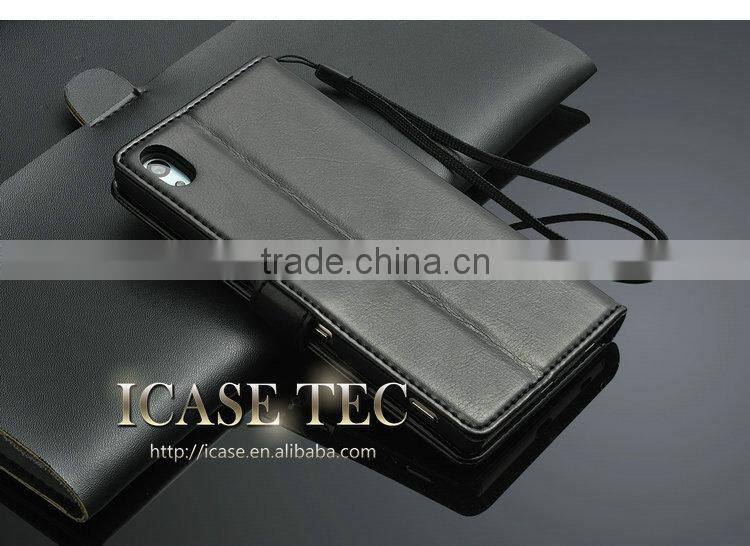 PU Leather Magnetic flip case skin cover For Sony Xperia Z4