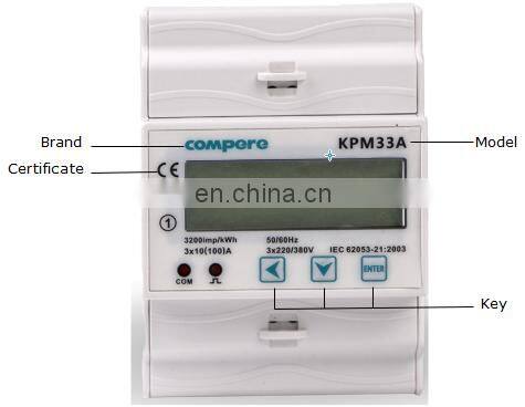 New model three phase DIN 35mm  rail mounted smart wifi communication power meter KPM33A