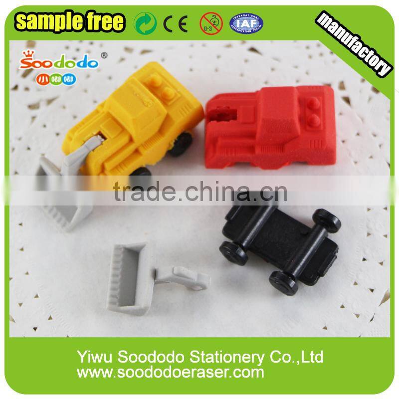 wholesale kids stationery crazy car shaped 3d erasers for school