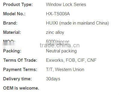 TS008A good quality cheap zinc alloy window latch types