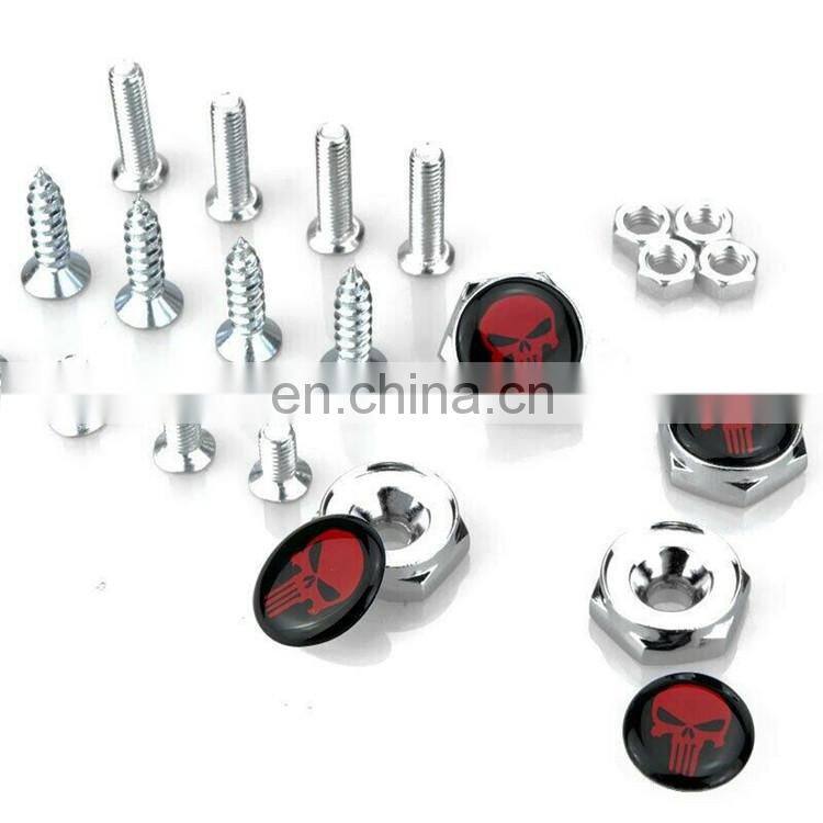 metal car license plate frame screw bolt cap cover nuts