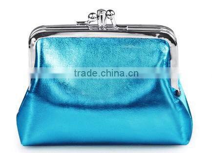 Lady flash metal substantial design PU wallet cheap lady wallet