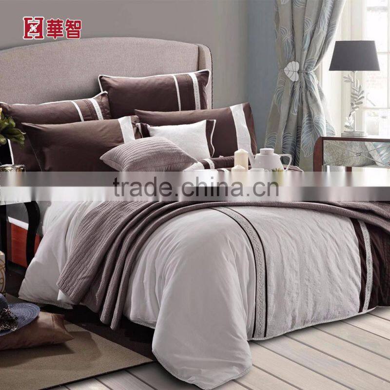 400TC High quality 100% Cotton Satin Fabric hotel bedding set. 5 Star Hotel duvet cover set