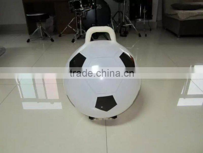 wholesale PVC jump ball with handle for kids(football design)