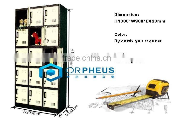 China Locker Manufacturer Supply Special Sale Metal Cabinets 3 Wide 5 Tier Wardrobe Cabinets Shoe Cabinet With Plastic Handle