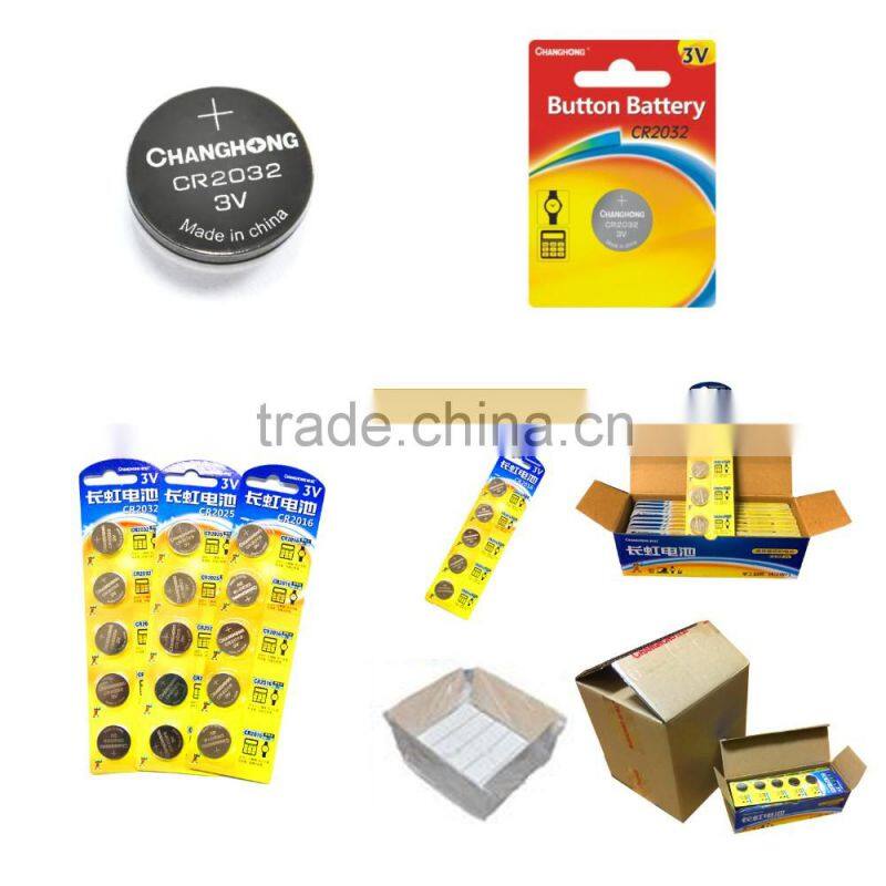 Changhong High quality CR2032 button battery CR2032 3v cell battery