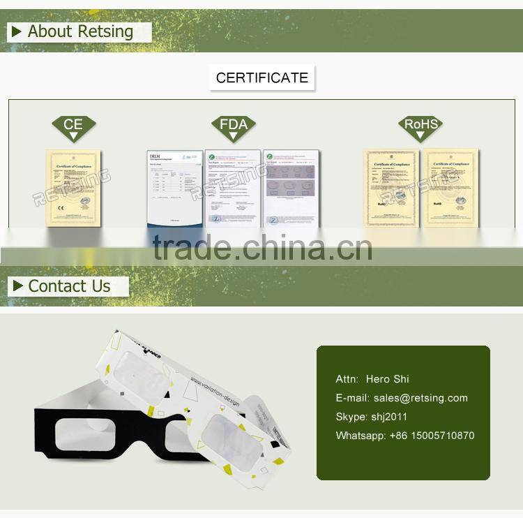 Paper fireworks diffraction glasses used for festival and party for fun