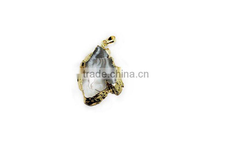 Pendant, PTP-A171 Natural Precious Gem Stone Agate Gold Pendant Necklace, Fashion Pendant Jewelry Wholesale