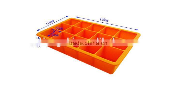2016 hot sale food grade FDA and LFGB colorful silicone ice tray