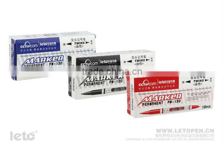 Double Head Permanent Marker Permanent Pen Permanent Marker Pen PM-130