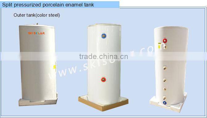 water storage tank:split porcelain enamel copper coil water tank