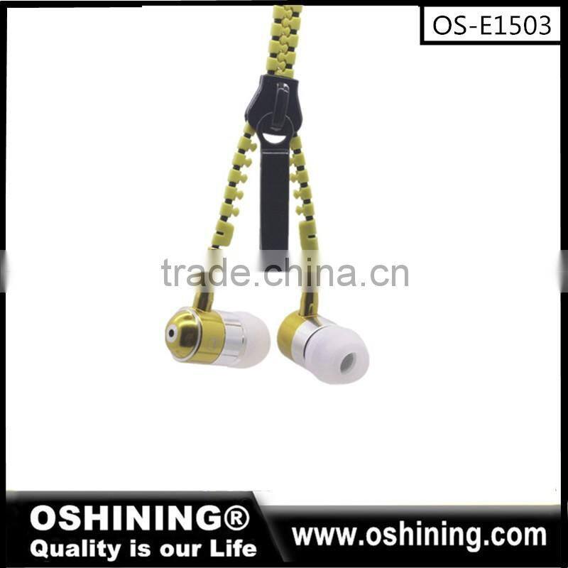2016 new product zipper funny earbuds